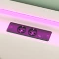 Miniatyrbillede 10 af 11: Dobbeltseng 140x200 cm med USB-sengegavl, LED-belysning, udtræksseng og 2 opbevaringsbokse – Beige fløjlssengestel med lamelbund i træ
