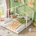 Miniatyrbillede 3 af 11: Husseng – Udtræksseng i massivt træ – 90/180x190 cm – Hvid