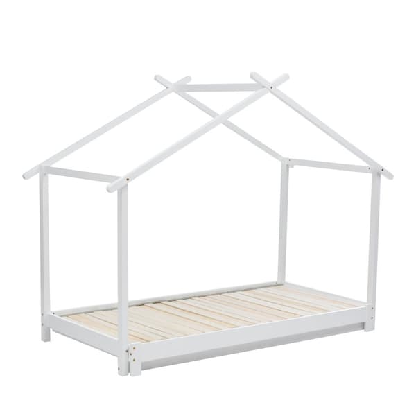 Hussäng – Utdragbar säng i massivträ – 90/180x190 cm – Vit