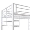 Pikkukuva 11 / 11: 140x200 cm metallinen parvisänky - hyllyllä ja säilytystikkailla - valkoinen