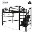 Miniatyrbillede 4 af 11: 140x200 cm metal mezzanin seng - med hylde og opbevaringsstige - sort