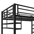Miniatyrbillede 10 af 11: 140x200 cm metal mezzanin seng - med hylde og opbevaringsstige - sort