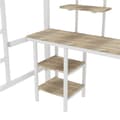 Miniatyrbillede 9 af 11: Mezzanin Seng 90x200 cm - med skrivebord og hylder - Jernstel - Hvid