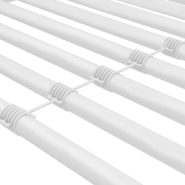 Mezzanin Seng 90x200 cm - med skrivebord og hylder - Jernstel - Hvid
