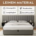 Pikkukuva 11 / 11: 180 x 200 cm liinavaatteiden säilytyssänky - 2 yöpöytää ja sälerunko - harmaa
