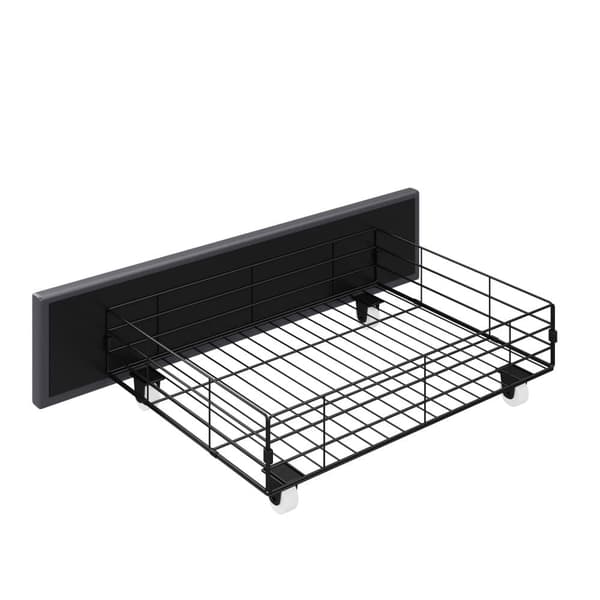 Voksenseng 160x200 cm i kunstlæder - med LED og USB-tilslutning - 4 skuffer - Jernstel - Grå