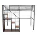 Miniatyrbillede 6 af 11: Børnehems 140x200 – med sikkerhedsstige og opbevaring – sort