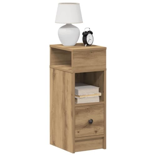 Sängbord 2 st med låda artisan ek 25x31x66 cm