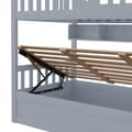 Pikkukuva 11 / 11: Puinen parvisänky 90x200 cm, hydraulinen alasänky, säilytysportaat ja hyllyt – kerrossänky nuorille, harmaa