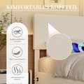 Miniatyrbillede 9 af 11: Dobbeltseng 160x200 cm med opbevaring – LED fløjl sengeramme med USB-opladning, sengegavl og sengeskuffer – Beige