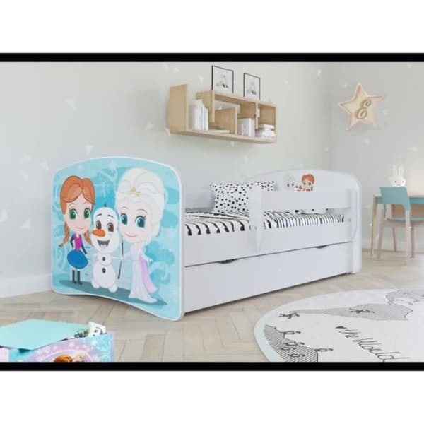 Barnsäng - Kocot Kids - Frozen - Grön - Låda - Mobilt skyddsräcke 100 cm