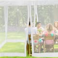 Miniatyrbild 3 av 6: Relaxdays Myggnät för pergola 3 x 3 m, 2 sidopartier, dragkedja, rem, 12 m, XL, vit