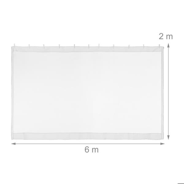 Relaxdays Myggnät för pergola 3 x 3 m, 2 sidopartier, dragkedja, rem, 12 m, XL, vit