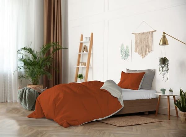 Mb home italien - B-CP-NC-1P-33-terra/panna - Italienskt Sängkläder Naturlig Färg Påslakan Set Naturlig Färg