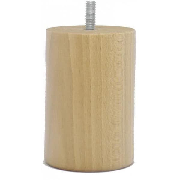 Sängfot - MAHERAULT - Cylindrisk - Beige - Ljust lackad - 10 cm höjd