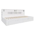 Miniatyrbillede 7 af 11: Daybed 90x200 cm til børn – multifunktionel juniorseng med opbevaringsbokse, reol og skab, hvid sengeramme uden madras