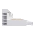 Miniatyrbillede 9 af 11: Daybed 90x200 cm til børn – multifunktionel juniorseng med opbevaringsbokse, reol og skab, hvid sengeramme uden madras