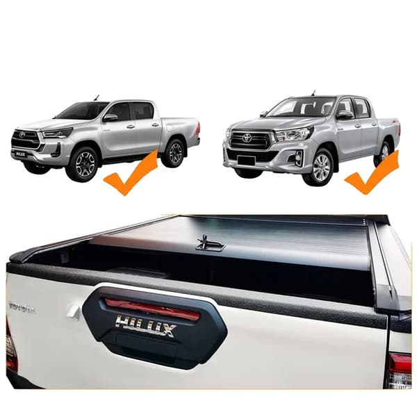 Toyota Hilux Revo Bagklapdæksel, Mat Sort Finish, Bagbeskyttelsesstrimmel, 2021-2023