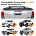 Miniatyrbillede 2 af 2: Toyota Hilux Revo Bagklapdæksel, Mat Sort Finish, Bagbeskyttelsesstrimmel, 2015-2023