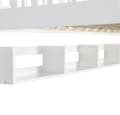 Miniatyrbild 9 av 11: Våningssäng för barn med säkerhetsräcke, vinkeltrappa höger/vänster, hyllor och MDF-lådor, vit furu, 90x200 cm