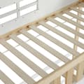 Pikkukuva 7 / 11: Talon kerrossänky, jossa portaat, kaiteet, katto ja ikkuna, avoin vuodepinta-ala, mänty+MDF, valkoinen/luonnonvärinen, 90x200 cm