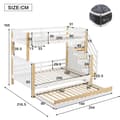 Miniatyrbild 4 av 11: Våningssäng 90x200 & 120x200 – barnsäng med skyddsgaller, utdragssäng, hörntrappa, 3 lägen – vit/natur