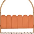 Pikkukuva 11 / 11: Talon sänky 140x100/200 cm patjalla – jatkettava kattosänky, ulosvedettävä mäntysohva samettityynyillä, luonnonvärinen & oranssi