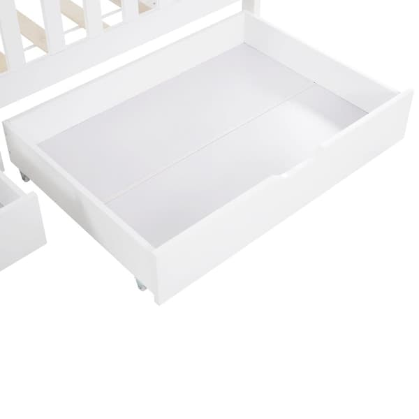 Pyörillä varustetut sänkylaatikot 93x66,5 cm – 2 MDF-säilytyslaatikkoa sängyn alle – valkoinen (vain laatikot)