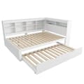Pikkukuva 6 / 10: Vuodesohva 140x200 cm, ulosvedettävä sänky 90x190, USB-liitäntä ja useita säilytyslokeroita - massiivipuu, parivuode, valkoinen