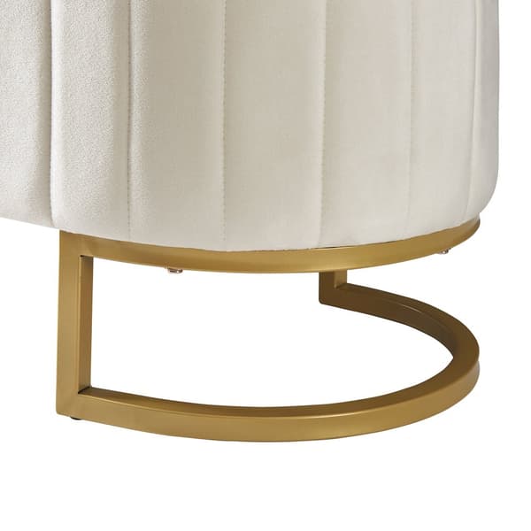 Förvaringsbänk 120x40 cm – vadderad sittbänk med förvaring, soffbänk i sammetstyg, multifunktionell fotpall, beige