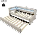 Pikkukuva 5 / 11: Sohvasänky 90x200 cm – ulosvedettävä sänky LED-valolla, USB & Type-C, ilman patjaa – beige