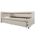 Pikkukuva 8 / 11: Sohvasänky 90x200 cm – ulosvedettävä sänky LED-valolla, USB & Type-C, ilman patjaa – beige