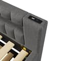 Miniatyrbillede 9 af 10: Daybed 90x200 cm – udtræksseng med LED-lys, USB & Type-C, uden madras – grå