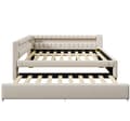 Pikkukuva 7 / 9: Sohvasänky 140x200 cm – ulosvedettävä sänky LED-valolla, USB & Type-C, ilman patjaa – beige