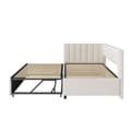 Miniatyrbillede 7 af 11: Multifunktionel L-formet fløjl sovesofa 90/180x200 - udtræksseng, pladsbesparende seng til børneværelse eller gæsteværelse - Beige