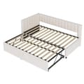 Miniatyrbillede 10 af 11: Multifunktionel L-formet fløjl sovesofa 90/180x200 - udtræksseng, pladsbesparende seng til børneværelse eller gæsteværelse - Beige