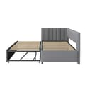 Miniatyrbild 5 av 11: Multifunktionell L-formad bäddsoffa 90/180x200 i sammet – utdragbar, platsbesparande säng för barnrum eller gästrum - Grå