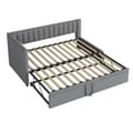 Miniatyrbild 8 av 11: Multifunktionell L-formad bäddsoffa 90/180x200 i sammet – utdragbar, platsbesparande säng för barnrum eller gästrum - Grå