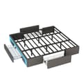 Miniatyrbillede 8 af 11: Sengeramme 180x200 med skuffer - PU læder uden sengegavl, LED Strip, Metal Ramme til moderne soveværelser - Grå