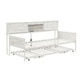 Pikkukuva 7 / 11: Vuodesohva 90x200 cm – jatkettavissa, useita säilytyslokeroita, pistorasia, rautarunko, yhden hengen sänky, teinisänky, valkoinen