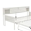 Pikkukuva 11 / 11: Vuodesohva 90x200 cm – jatkettavissa, useita säilytyslokeroita, pistorasia, rautarunko, yhden hengen sänky, teinisänky, valkoinen