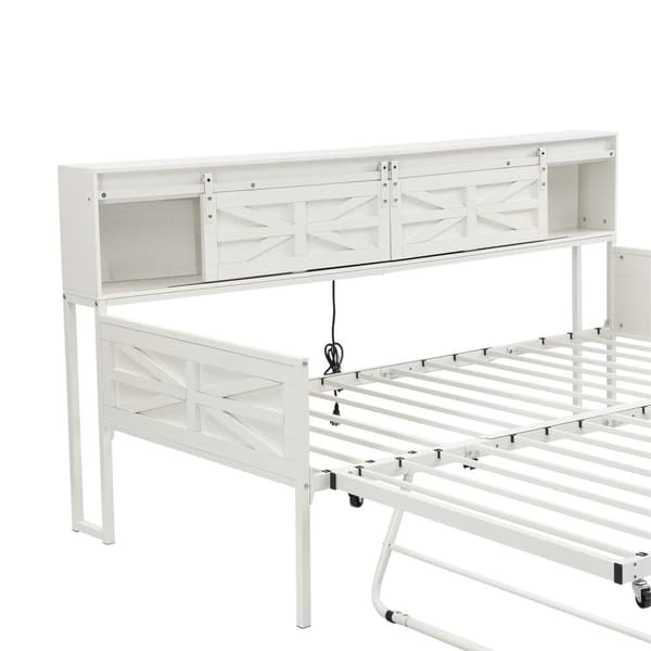 Vuodesohva 90x200 cm – jatkettavissa, useita säilytyslokeroita, pistorasia, rautarunko, yhden hengen sänky, teinisänky, valkoinen