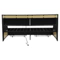 Pikkukuva 7 / 11: Silitysrautainen vuodesohva 90x200 cm – LED-valaistus, hyllyt, laatikot, monitoimipistorasiat, yhden hengen sänky, teinisänky, beige