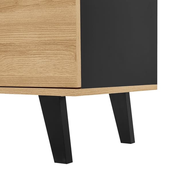 3-delt stuesæt – sofabord, tv-bænk og skænk – moderne design i træ og sort, masser af opbevaring, stilfuld elegance