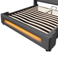 Pikkukuva 11 / 11: Parivuode 140x200 cm LEDillä, hydraulinen säilytystila, USB Type-C, metallirunko, harmaa, pellava, patjalla