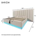 Pikkukuva 5 / 11: Pehmustettu sänky 160x200 cm säilytystilalla, sovellusohjattava LED, USB-C, leinen, beige, sis. patjan, ilman yöpöytää