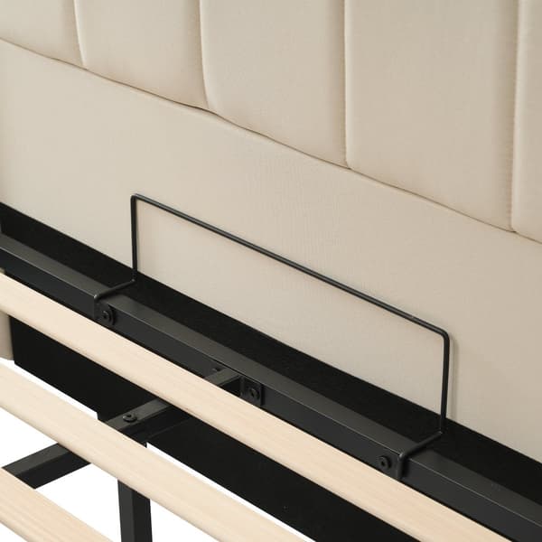 Pehmustettu sänky 160x200 cm säilytystilalla, sovellusohjattava LED, USB-C, leinen, beige, sis. patjan, ilman yöpöytää