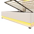Pikkukuva 11 / 11: Parivuode 160x200 cm valkoinen PU 360° LEDillä, USB-C:llä, hydraulisella säilytystilalla ja patjalla – sovellus ja kaukosäädin