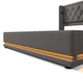 Miniatyrbillede 11 af 11: Dobbeltseng 140x200 cm – Opbevaringsseng med LED og USB-C, grå bomuld, med madras