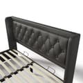 Pikkukuva 8 / 9: Parivuode 140x200 – säilytystila hissillä, LED-valaistus, USB-C-lataus, musta PU, sis. patjan
